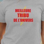 T-Shirt Gris Meilleure Tribu de l'univers Pour femme-1