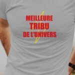 T-Shirt Gris Meilleure Tribu de l'univers Pour homme-1