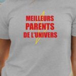 T-Shirt Gris Meilleurs Parents de l'univers Pour femme-1