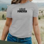 T-Shirt Gris Mémé forever face Pour femme-2