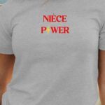 T-Shirt Gris Nièce Power Pour femme-1