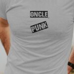 T-Shirt Gris Oncle PUNK Pour homme-1