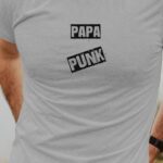 T-Shirt Gris Papa PUNK Pour homme-1