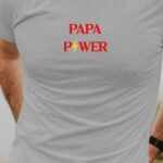 T-Shirt Gris Papa Power Pour homme-1