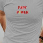 T-Shirt Gris Papy Power Pour homme-1