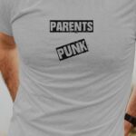 T-Shirt Gris Parents PUNK Pour homme-1