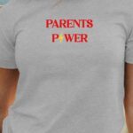 T-Shirt Gris Parents Power Pour femme-1