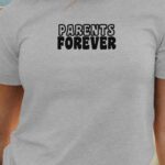 T-Shirt Gris Parents forever face Pour femme-1