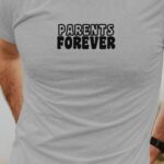 T-Shirt Gris Parents forever face Pour homme-1