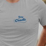 T-Shirt Gris Père Chouette face Pour homme-1