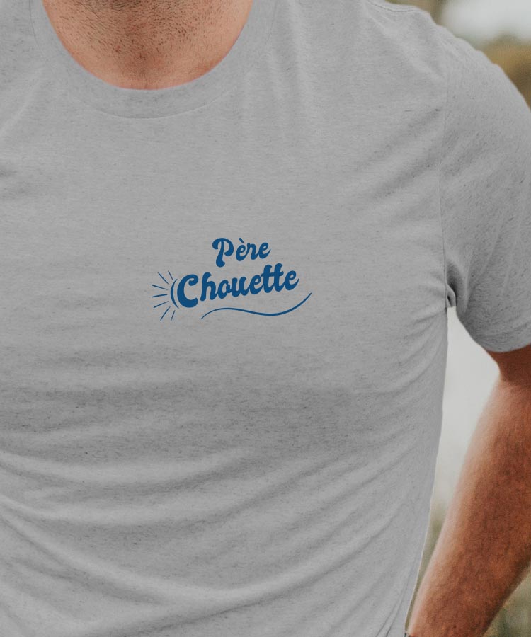 T-Shirt Gris Père Chouette face Pour homme-1