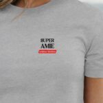 T-Shirt Gris Super Amie édition limitée Pour femme-1
