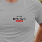 T-Shirt Gris Super Beau-Papa édition limitée Pour homme-1