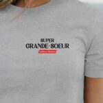 T-Shirt Gris Super Grande-Soeur édition limitée Pour femme-1