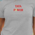 T-Shirt Gris Tata Power Pour femme-1