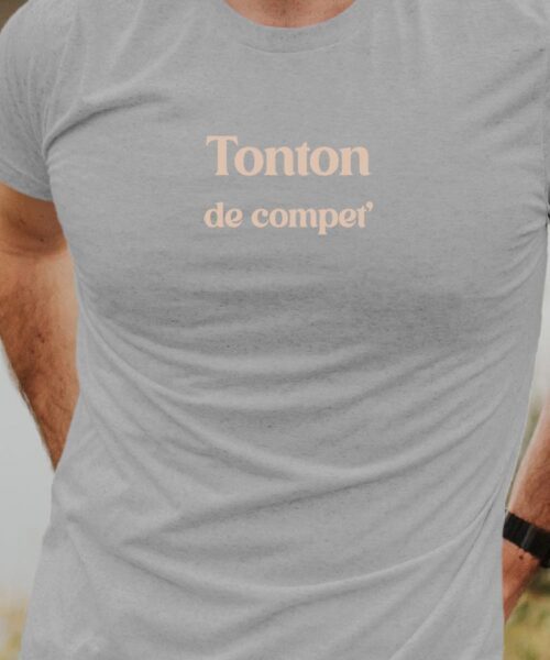 T-Shirt Gris Tonton de compet' Pour homme-1