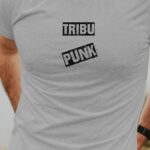 T-Shirt Gris Tribu PUNK Pour homme-1