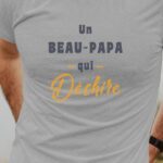 T-Shirt Gris Un Beau-Papa Qui déchire Pour homme-1