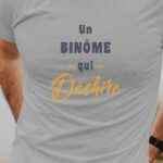 T-Shirt Gris Un Binôme Qui déchire Pour homme-1
