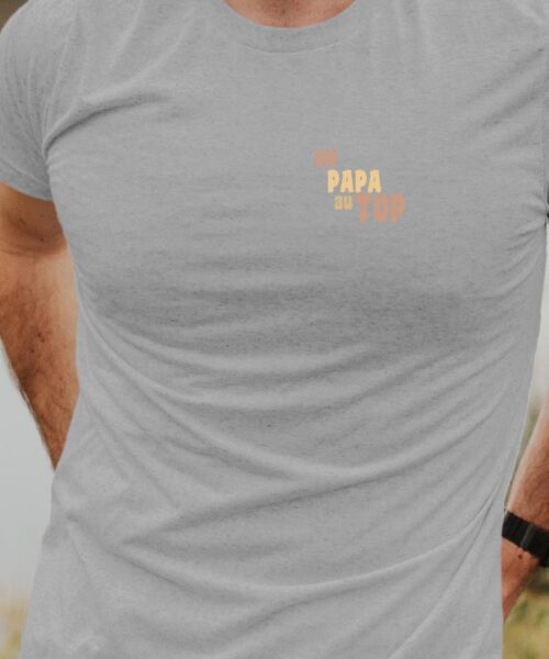 T-Shirt Gris Un Papa au top Pour homme-1