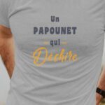 T-Shirt Gris Un Papounet Qui déchire Pour homme-1