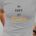 T-Shirt Gris Un Papy Qui déchire Pour homme-1