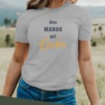 T-Shirt Gris Une Manou Qui déchire Pour femme-2
