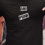 T-Shirt Noir Ami PUNK Pour homme-1