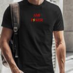 T-Shirt Noir Ami Power Pour homme-2