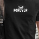 T-Shirt Noir Ami forever face Pour homme-1