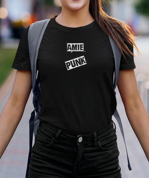T-Shirt Noir Amie PUNK Pour femme-2