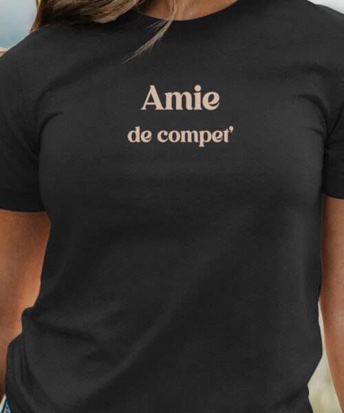 T-Shirt Noir Amie de compet’ Pour femme-1