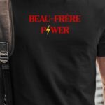 T-Shirt Noir Beau-Frère Power Pour homme-1