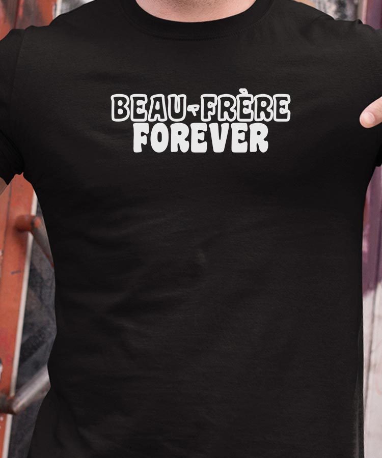 T-Shirt Noir Beau-Frère forever face Pour homme-1
