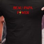 T-Shirt Noir Beau-Papa Power Pour homme-1