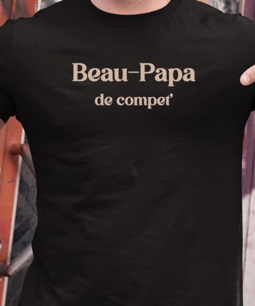 T-Shirt Noir Beau-Papa de compet’ Pour homme-1