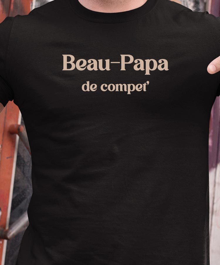 T-Shirt Noir Beau-Papa de compet' Pour homme-1