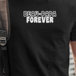T-Shirt Noir Beau-Papa forever face Pour homme-1