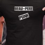 T-Shirt Noir Beau-Pere PUNK Pour homme-1