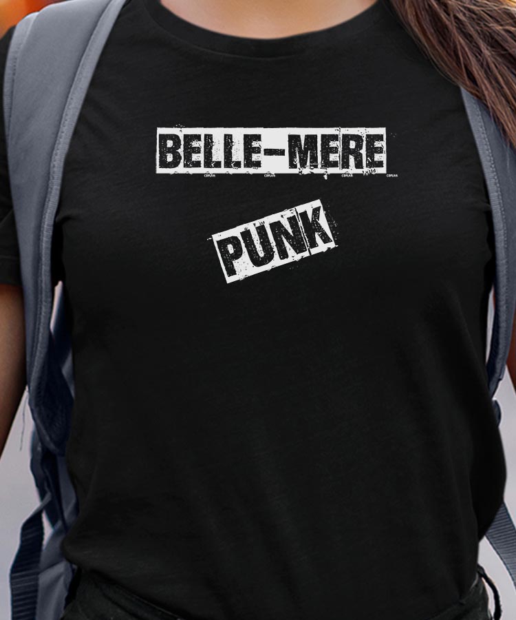T-Shirt Noir Belle-Mere PUNK Pour femme-1