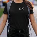 T-Shirt Noir Belle-Soeur Chouette face Pour femme-2