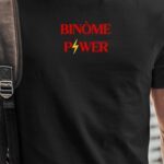 T-Shirt Noir Binôme Power Pour homme-1