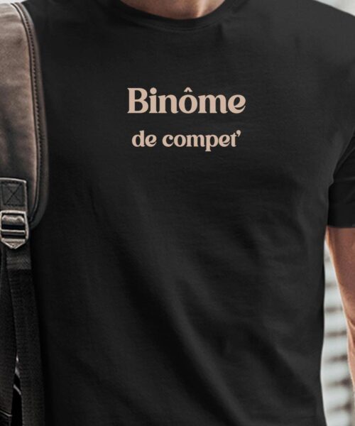 T-Shirt Noir Binôme de compet' Pour homme-1