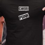 T-Shirt Noir Cheri PUNK Pour homme-1