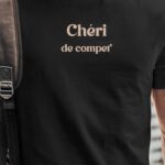 T-Shirt Noir Chéri de compet' Pour homme-1