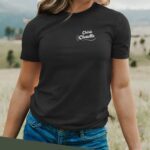 T-Shirt Noir Chérie Chouette face Pour femme-2