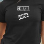 T-Shirt Noir Cherie PUNK Pour femme-1