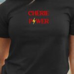 T-Shirt Noir Chérie Power Pour femme-1