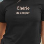 T-Shirt Noir Chérie de compet' Pour femme-1