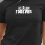 T-Shirt Noir Chérie forever face Pour femme-1
